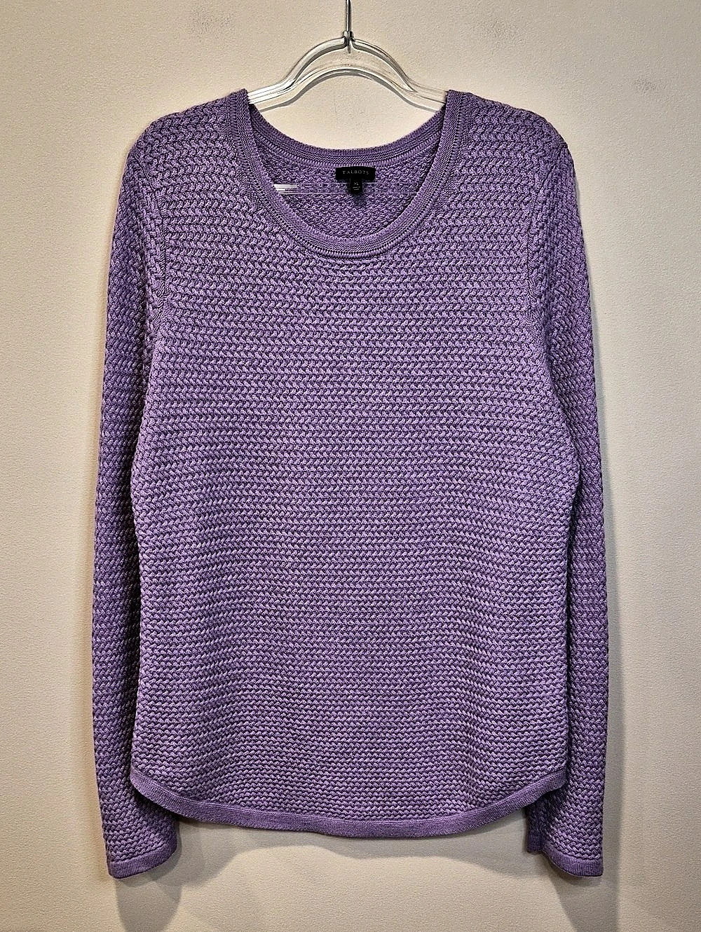 Talbots Lambswool Blend Purple Knit Sweater Size XL